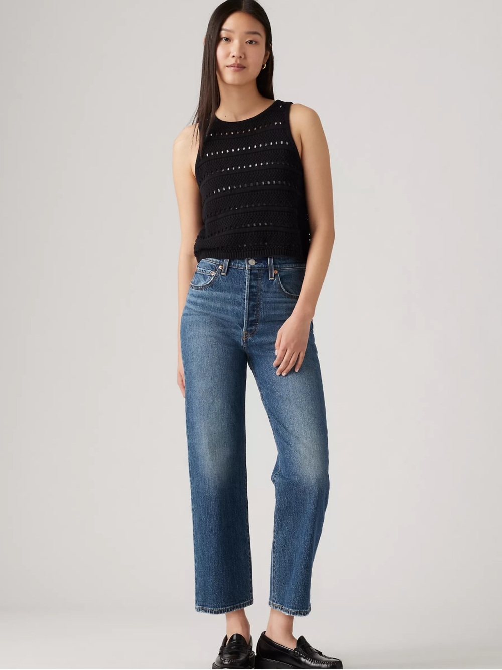 Levi's Cropped Straight-Leg Jeans - Blue